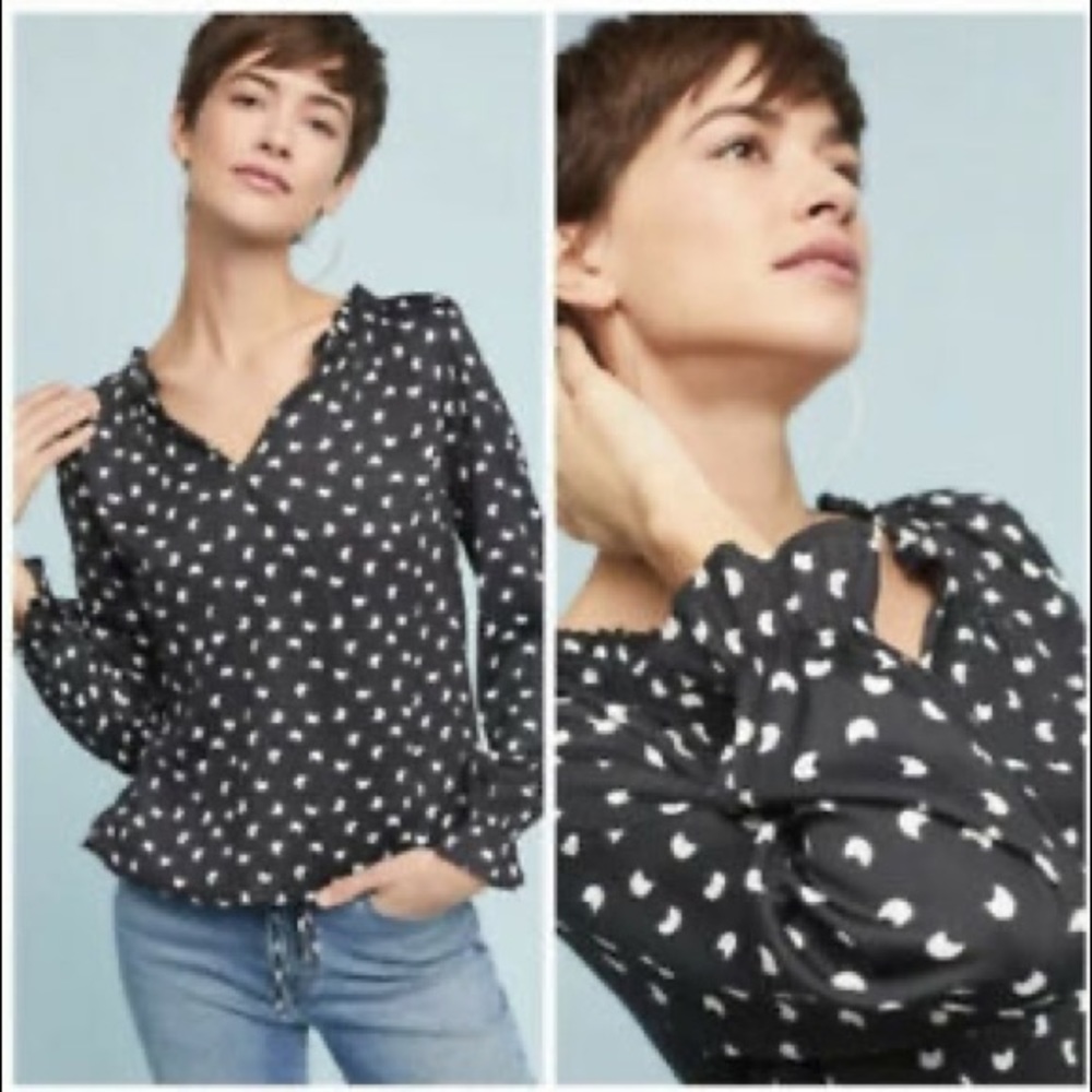 Anthropologie Dolan Moon Print French Quarter Top